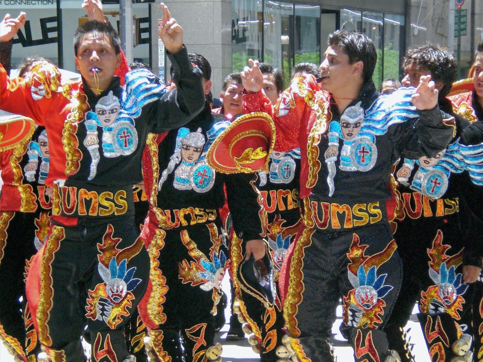 Bolivian contingent performing at the Immigrants Parade